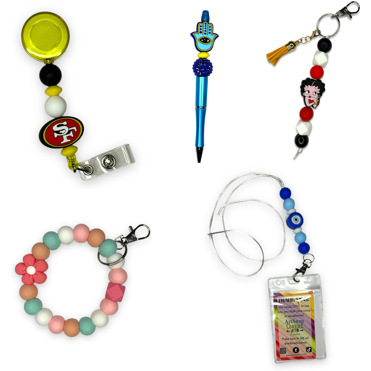Beaded Pens, Wristlets, Lanyards, Keychains &amp; Badge Reels